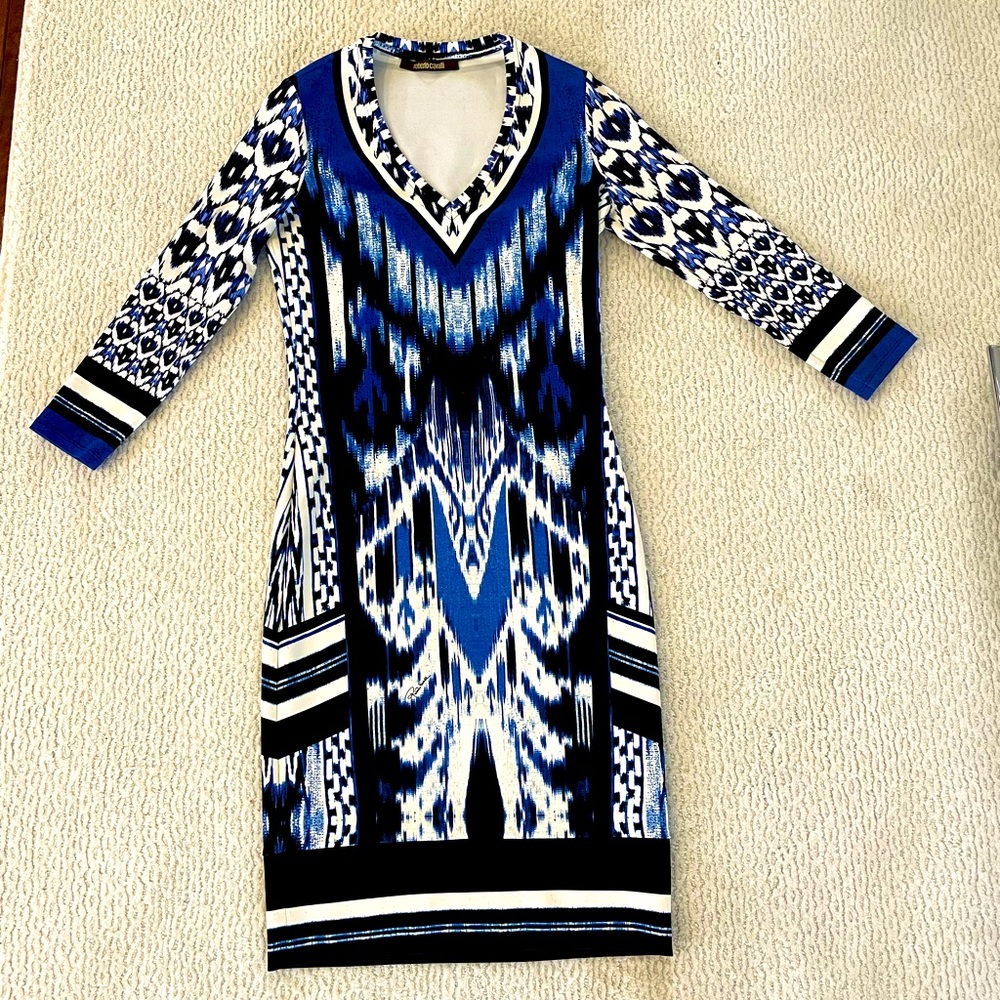 Roberto Cavalli Blue Dress - size small